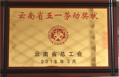 公司榮獲“云南省五一勞動(dòng)獎(jiǎng)狀”