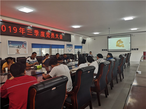 第十一直管部黨支部召開2019年三季度黨員大會